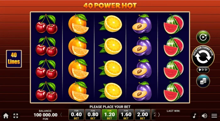 40 Power Hot Coin Boost ekran igre